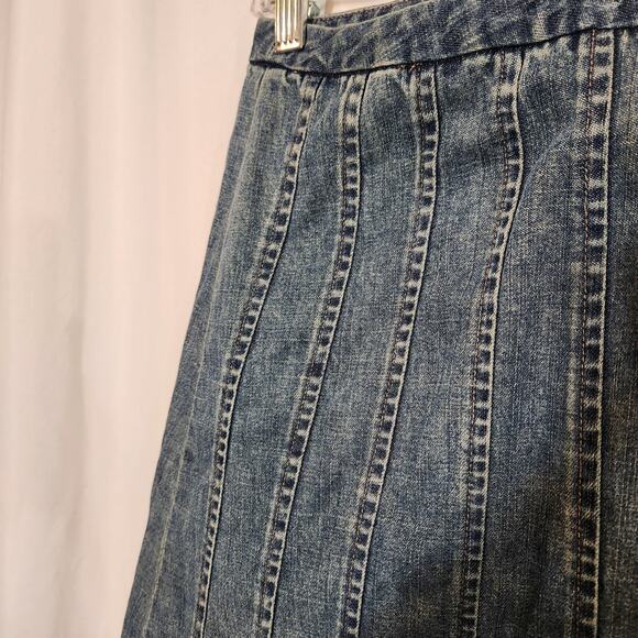 CHRISTOPHER & BANKS CJ BANKS Y2k Blue Denim Multi Panel Pleated Skirt Women 20W - Picture 8 of 10